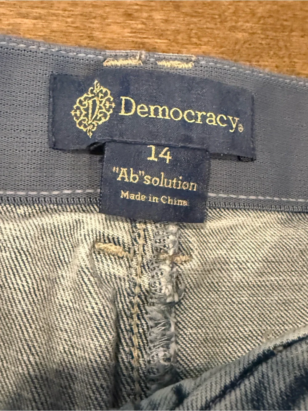 Democracy Size 14 Jorts Long Bermuda Denim Shorts Light Wash Wide Leg Utility